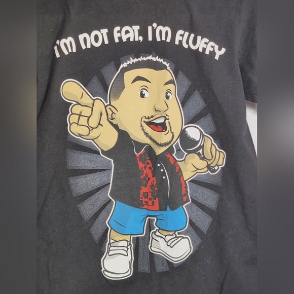 I'm Not Fat I'm Fluffy Black Sz S Tour T-Shirt with Cartoon Gabriel Iglesias - Picture 3 of 5